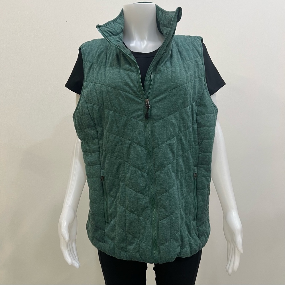 Bagatelle Green Quilted Zip-Up Vest